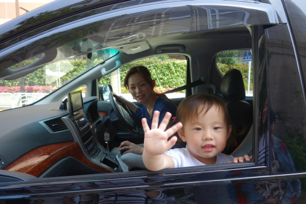 Family in car