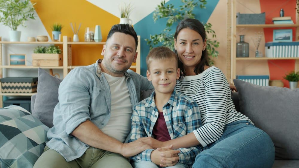 Happy family at home